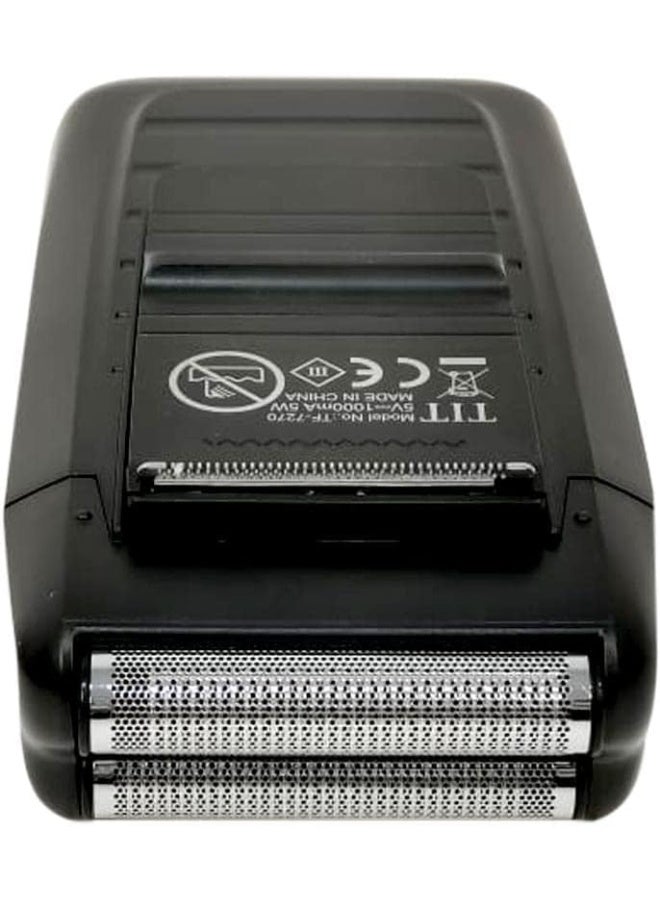 تي اي تي ماكينة تشذيب اللحية للرجال من TIT، لاسلكية وقابلة لإعادة الشحن، ماكينة تشذيب دقيقة، ماكينة حلاقة رجالية، معدن فضي، عبوة من 12 قطعة في 1 (TF-7270) - Image 2